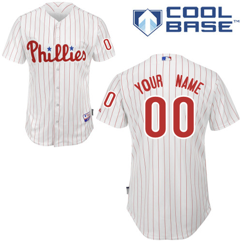 Customized Philadelphia Phillies MLB Jersey-Men's Authentic Home White Cool Base Baseball Jersey